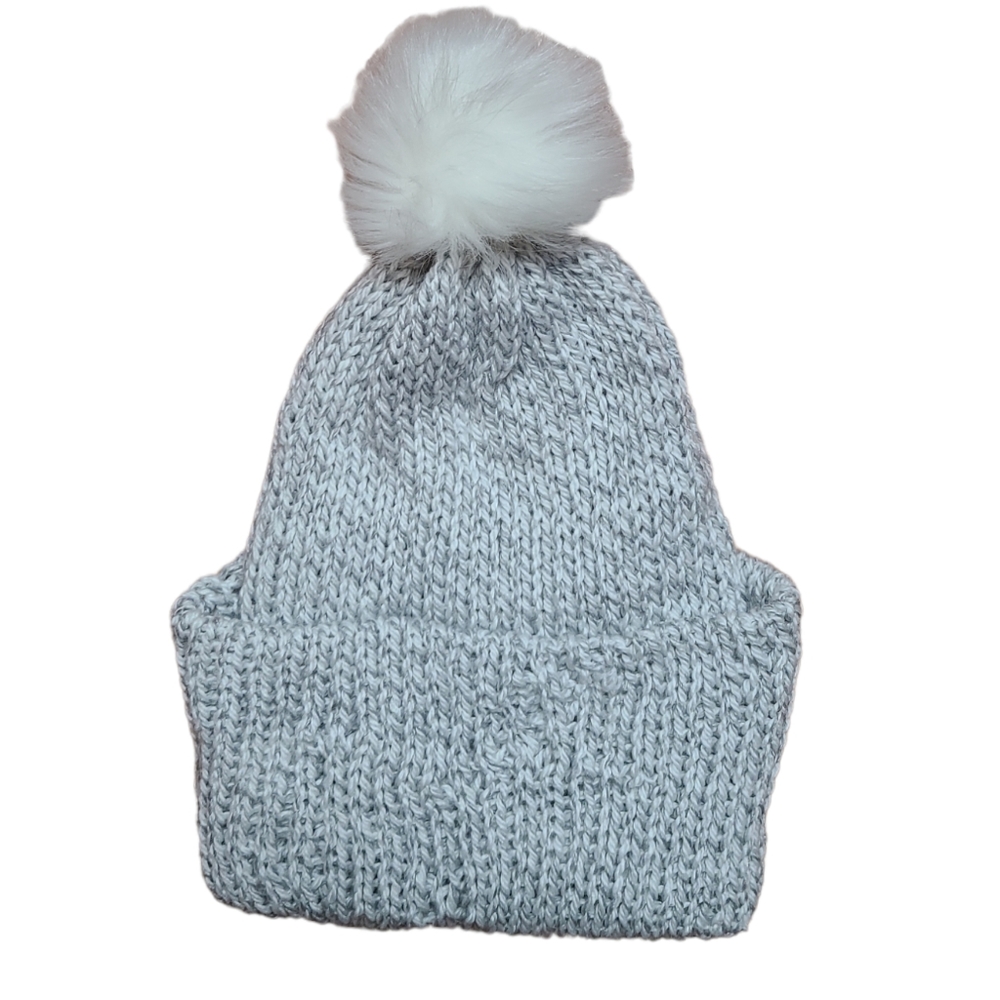 Ladies gray knit winter hat